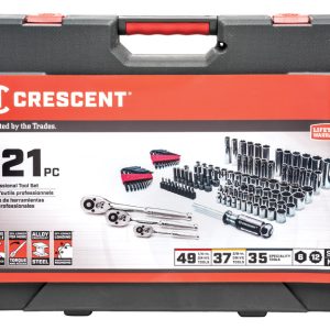 Crescent 1/4 and 3/8 in. drive Metric and SAE 6 and 12 Point Mechanic's Tool Set 121 pc