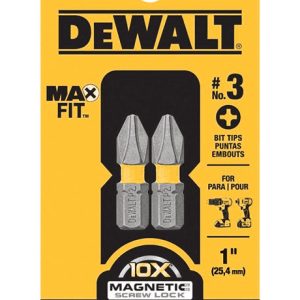 DeWalt Max Fit Phillips #3 X 1 in. L Insert Bit S2 Tool Steel 2 pc