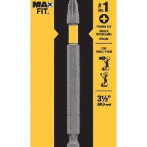 DeWalt Max Fit Phillips #1 X 3-1/2 in. L Power Bit S2 Tool Steel 1 pc