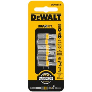 DeWalt Max Fit Assorted 1 in. L Security Bit Set Steel 6 pc
