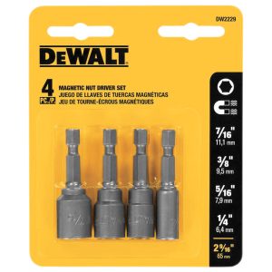 DeWalt 2-9/16 in. L S2 Steel Magnetic Nut Setter Set 4 pc