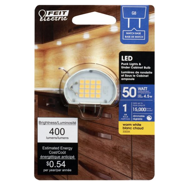 Feit Electric G8 G8 LED Bulb Warm White 50 Watt Equivalence 1 pk