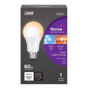 Feit Electric Intellibulb A19 E26 (Medium) LED Smart Bulb Color Changing 60 Watt Equivalence 1 pk