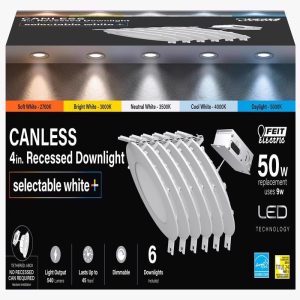 Feit Electric White 4 in. W LED Recessed Downlight 9 W