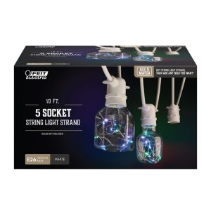 Feit Electric LED Mix N Match Socket String Light Strand Clear 10 ft. 5 lights