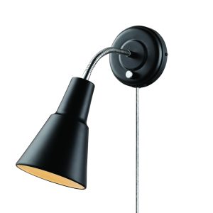 Globe Electric Ramezay 1-Light Matte Black Modern Wall Sconce