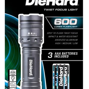 Dorcy DieHard 600 lm Gray LED Flashlight AAA Battery