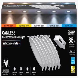 Feit Electric White 6 in. W LED Recessed Downlight 13 W