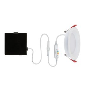 Globe Electric Ultra Slim Energy Star Frost White 4 in. W Metal LED Recessed Lighting Kit 9 W