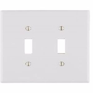Leviton Antimicrobial Powder Coated White 2 gang Thermoset Plastic Toggle Wall Plate 1 pk