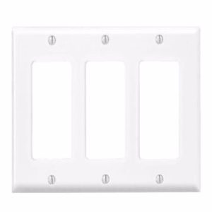 Leviton Antimicrobial Powder Coated White 3 gang Thermoset Plastic Decora Wall Plate 1 pk