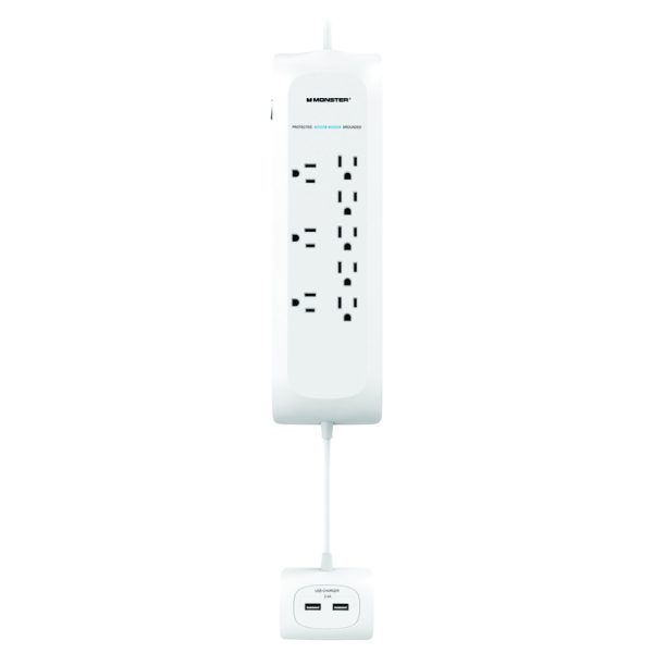 Monster Just Power It Up 4 ft. L 8 outlets Surge Protector White 1080 J