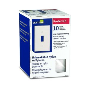 Leviton White 1 gang Nylon Toggle Wall Plate 10 pk