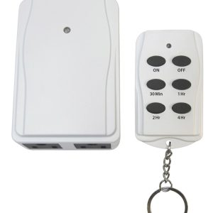 Prime Indoor Timer With Remote Control and Grounded Outlets White