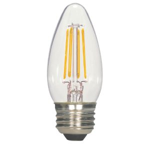 Satco . B11 E26 (Medium) Filament LED Bulb Warm White 60 Watt Equivalence 2 pk