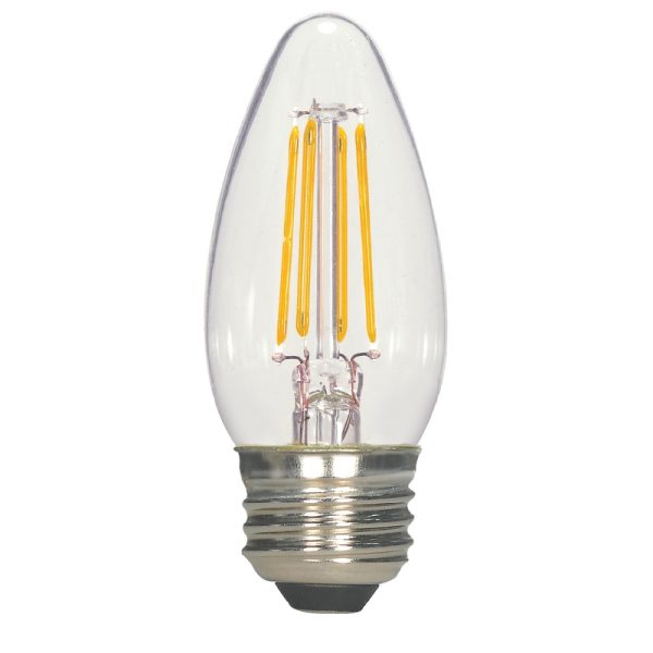 Satco . B11 E26 (Medium) Filament LED Bulb Warm White 60 Watt Equivalence 2 pk