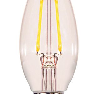 Satco . B11 E12 (Candelabra) Filament LED Bulb Warm White 60 Watt Equivalence 2 pk