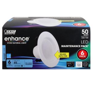 Feit Electric Enhance Daylight 4 in. W LED Dimmable Recessed Downlight 7.2 W