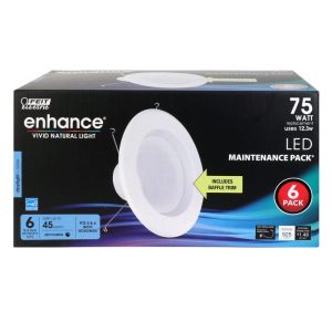 Feit Electric Enhance White 5-6 in. W LED Dimmable Recessed Downlight 12.3 W