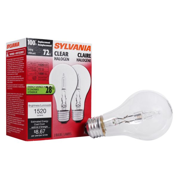 Sylvania 72 W A19 A-Line Halogen Bulb 1520 lm Natural White 2 pk