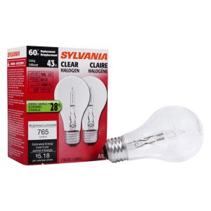 Sylvania 43 W A19 A-Line Halogen Bulb 765 lm Warm White 2 pk