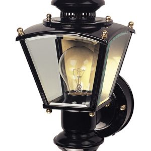 Heath Zenith Black Motion-Sensing Incandescent Wall Lantern