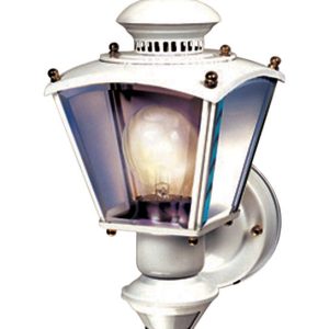 Heath Zenith White Motion-Sensing Incandescent Wall Lantern