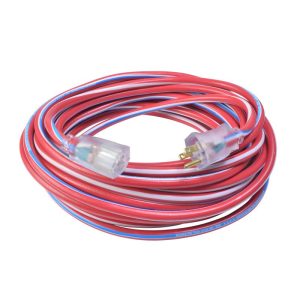 Southwire Patriotic Indoor or Outdoor 100 ft. L Blue/Red/White Extension Cord 12/3 SJTW