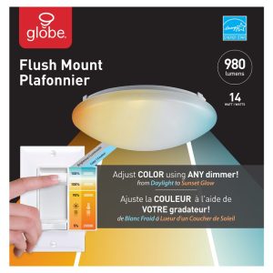 Globe Electric DuoBright 3.1 in. H X 11 in. W X 11 in. L White LED Ceiling Light Fixture