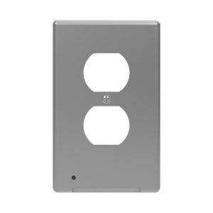 Westek LumiCover Satin Nickel Gray 1 gang Plastic Duplex Nightlight Wall Plate 1 pk