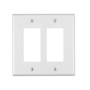 Leviton White 2 gang Plastic Decora/GFCI Oversized Wall Plate 1 pk