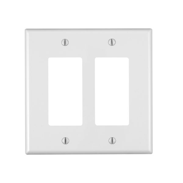 Leviton White 2 gang Plastic Decora/GFCI Oversized Wall Plate 1 pk