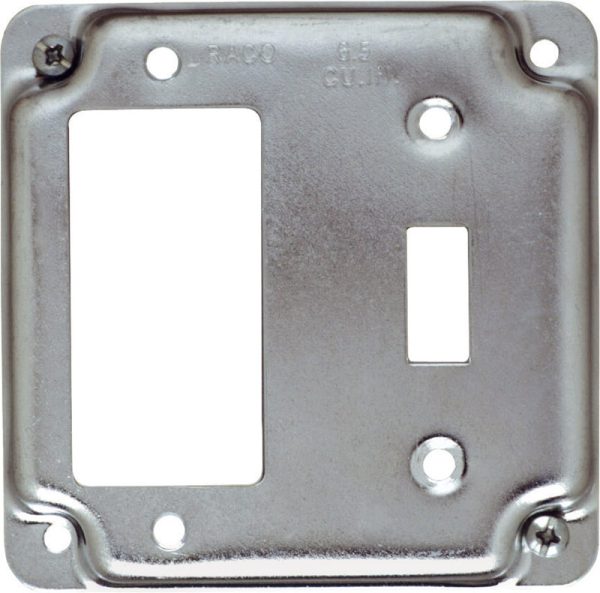 Raco Square Steel 2 gang Box Cover