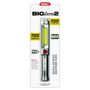 Nebo Big Larry 2 500 lm Storm Gray LED C.O.B. Work Light AA Battery