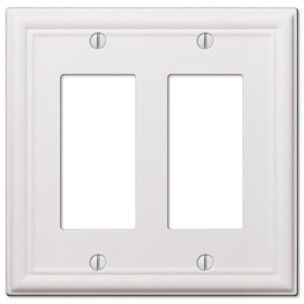Amerelle Chelsea White 2 gang Stamped Steel Rocker Wall Plate 1 pk