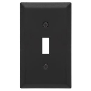 Amerelle Century Matte Black 1 gang Stamped Steel Toggle Wall Plate 1 pk
