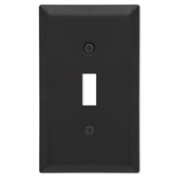 Amerelle Century Matte Black 1 gang Stamped Steel Toggle Wall Plate 1 pk