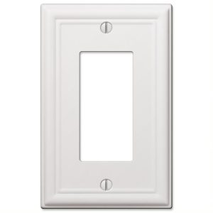 Amerelle Chelsea White 1 gang Stamped Steel Rocker Wall Plate 1 pk