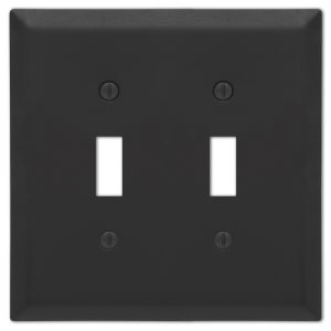 Amerelle Century Matte Black 2 gang Stamped Steel Toggle Wall Plate 1 pk