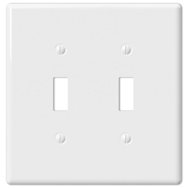 Amerelle Metro White 2 gang Ceramic Toggle Wall Plate 1 pk