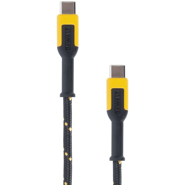 DeWalt Type C to Type C Cable 4 ft. Black/Yellow