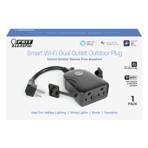 Feit Electric Commercial and Residential PVC Smart Dual Outlet Outdoor Plug w/Wifi 3R