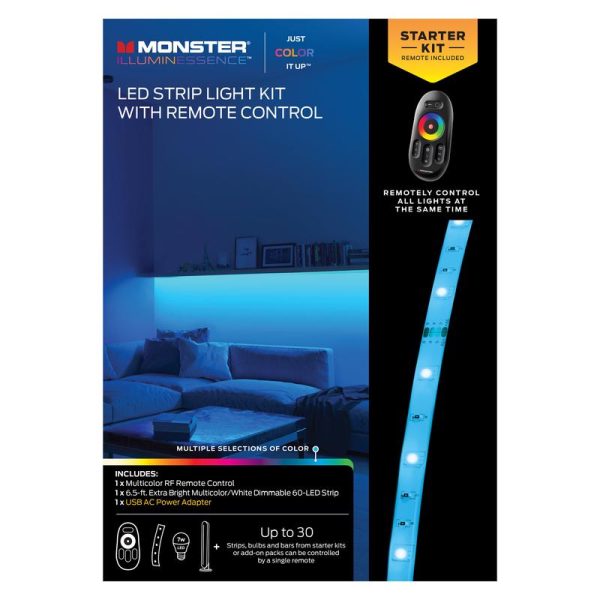 Monster Just Color It Up 6.5 ft. L Multicolored Plug-In LED Mood Light Strip Kit with Adapter 1 pk