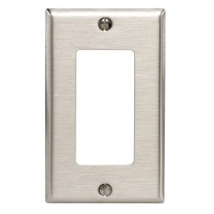 Leviton Antimicrobial Powder Coated Gray 1 gang Stainless Steel Decora Wall Plate 1 pk