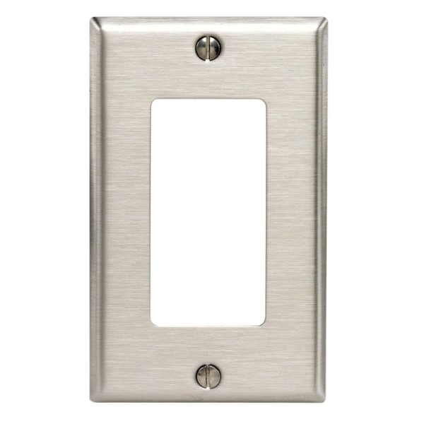 Leviton Antimicrobial Powder Coated Gray 1 gang Stainless Steel Decora Wall Plate 1 pk