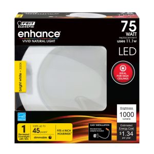 Feit Electric Enhance Bright White 4 in. W Aluminum LED Dimmable Recessed Downlight 11.1 W