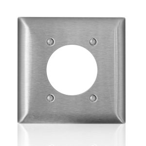 Leviton C-Series Stainless Steel 2 gang Metal Receptacle Wall Plate 1 pk