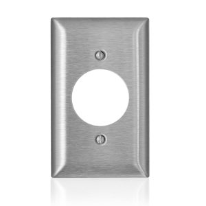 Leviton C-Series Stainless Steel 1 gang Metal Receptacle Wall Plate 1 pk