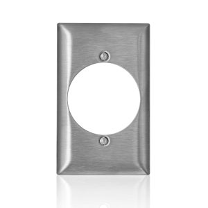 Leviton C-Series Stainless Steel 1 gang Metal Receptacle Wall Plate 1 pk