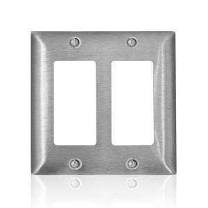 Leviton C-Series Stainless Steel 2 gang Metal Decora/GFCI Wall Plate 1 pk